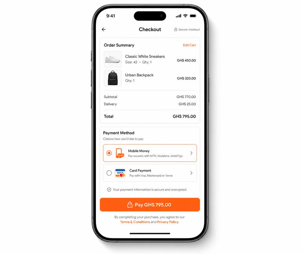 Écran de paiement mobile d'une boutique DUKAIO